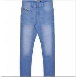 Lambretta Mens Chester Straight Fit Denim Jeans - Light Blue Size 38 RRP £60
