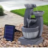 Tranquil Rockery Fountain – Solar Powered Water Feature With LED For Garden & Home