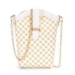 New Fashion Plaid Polka Dot Print Single Shoulder Bag Casual Oblique Chain Crossbody