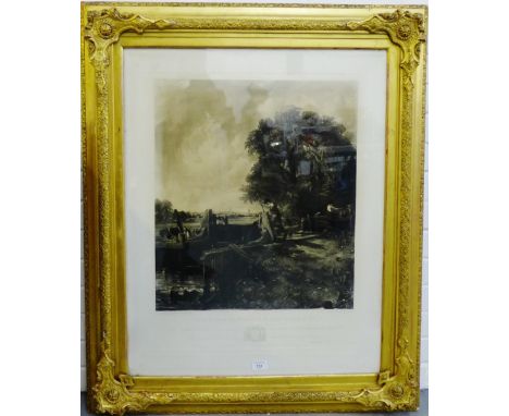 After John Constable RA  Engraved Landscape Print 'To the President and Members of the Royal Academy of Arts', in a glazed an