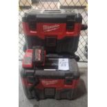 (3) Milwaukee M18 Portable Shop Vac W/ M18 Battery