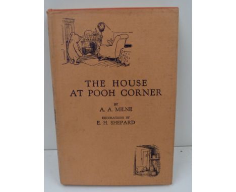 MILNE A. A.  The House at Pooh Corner. Illus. by E. H. Shepard. Orig. pict. cloth in d.w. (light soiling & slight chipping to