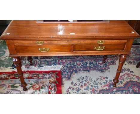 An Edwardian walnut writing table, fitted drawer, c.1905