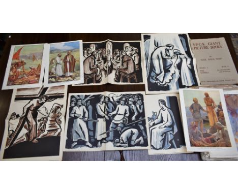 A series colour educational prints, Blyton Bible Picture, numbers 1-30; a quantity SPCK Giant Picture Books, loose colour pri