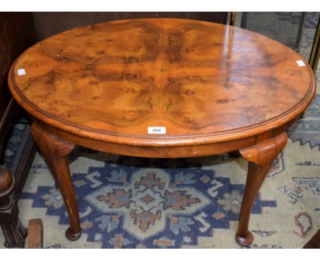 A Queen Anne style walnut and mahogany low occasional table, 47.5cm high