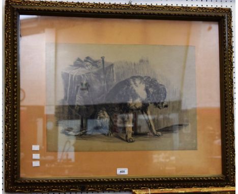English School (early 20th century)The Faithful Companionpencil sketch, 38cm x 53cm