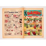 Dandy No 16 (1938). Five sew-holes to spine with three pulled through (retrieved from bound