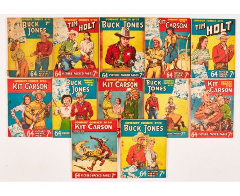 Cowboy Comics (1950) 19-30. Starring Buck Jones, Tim Holt and Kit Carson. No 30 is last 7d issue. Light/medium overall wear w