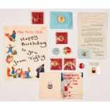 Rupert Christmas Card, D. Express 'Rupert League' Club badge (1930s), Jolly Jumbo's Christmas