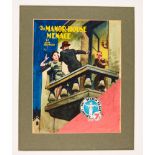 Sexton Blake/The Manor-House Menace original cover artwork by Eric Parker for Sexton Blake Library