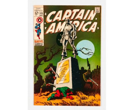 Captain America 113 (1969) cents copy, some light creases to lower RH cover [fn+]. No Reserve