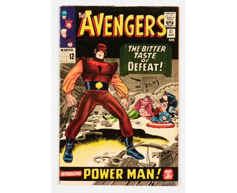 Avengers 21 (1965) Cents copy. Top cover overlap breaking away. Light tan pages [fn/vfn]. No Reserve
