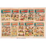 Dandy (1944) 257-282 Xmas. Complete year of propaganda war issues. First Black Bob by Allan