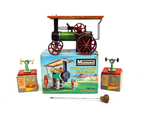 A boxed Mamod Traction Engine TE1A, together with a boxed miniature grinding and polishing machine