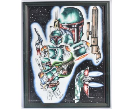 Estate of Jeremy Bulloch - Star Wars - Artwork - A. L. Young (Artist) - 'mixed media painting in acrylic and watercolour, dep