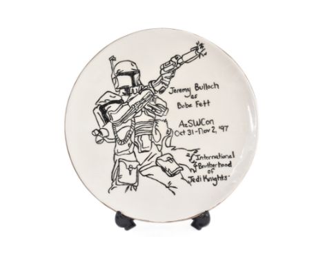 Estate of Jeremy Bulloch - Star Wars - Fan Art - a presentation ceramic painted plate given to Bulloch by the International B