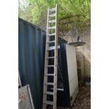 Aluminium two section ladder.