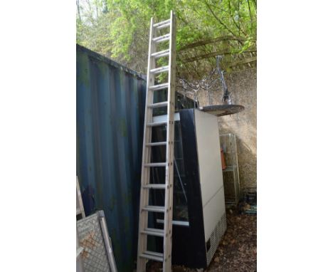 Aluminium two section ladder.