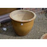 Two large glazed planters.