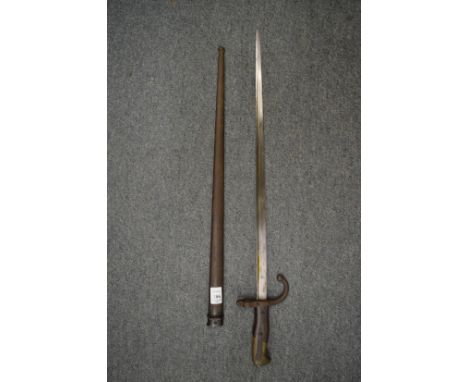 A French bayonet and scabbard.