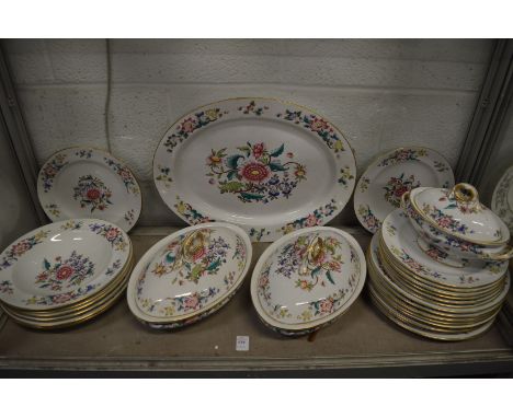A Worcester floral decorated part dinner service.