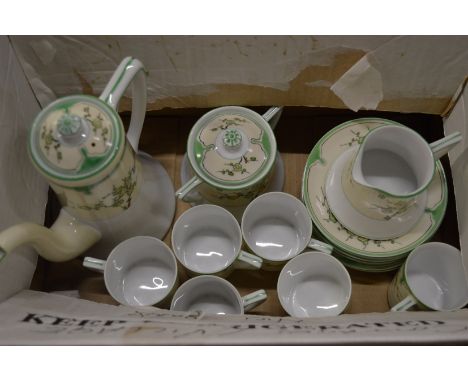 A Noritake six piece coffee service and a part tea service by another make.