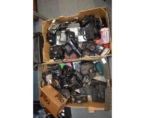 A large quantity of cameras, various early digital models and other items to include a Budweiser spy camera.