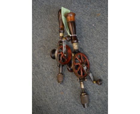 Two vintage hand braces by Millers Falls.