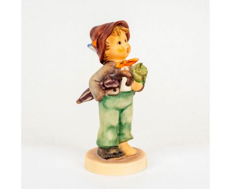 Porcelain hand painted in matte finish. Goebel backstamp. Impressed M. I. Hummel to round base. Dimensions: 2"W x 4.5"HManufa
