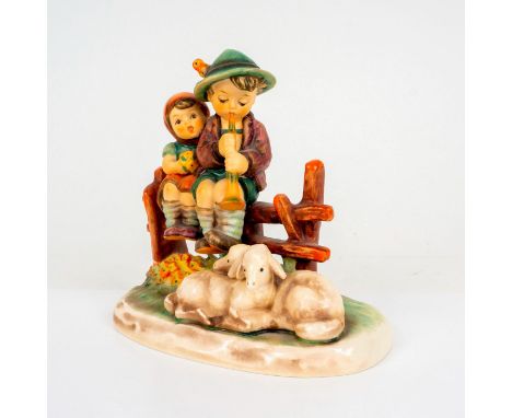 Porcelain hand painted in matte finish. Goebel backstamp. Impressed M. I. Hummel to base. Dimensions: 4.75"L x 3"W x 4.75"HMa