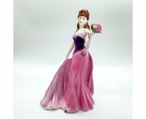 Fine bone china that is part of the Summer Romance Series. Depicts brunette beauty in a stunning ombre effect purple and pink