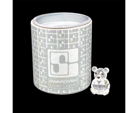 This cute retired Swarovski crystal bear was only made for the USA market. Lead crystal bear with jet crystal eyes. Swarovski