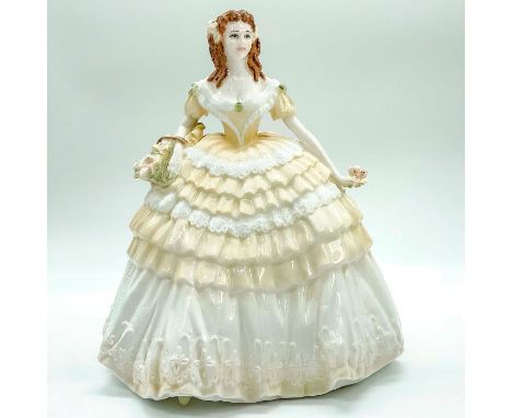 Limited edition fine bone china that is part of The Four Flowers Collection. Depicts a lady in a big gown holding a basket of