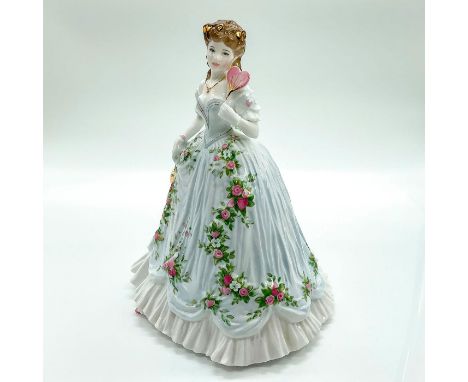 Limited edition fine bone china that was inspired by the romance of the victorian era. Depicts gal in a soft blue and white o
