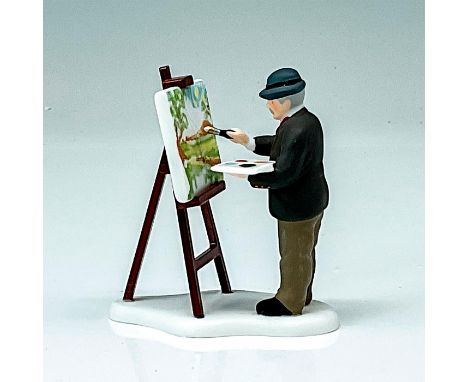 An older man is painting a landscape portrait of a summer scene. This item has its original box. Original box's dimensions: 3