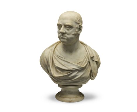 Joseph Nollekens (British, 1737-1823) A carved white marble bust of Lord George Augustus Henry Cavendish, later 1st Earl of B