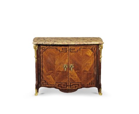 A late Louis XV ormolu mounted tulipwood and amaranth commode by Pierre Garnier (1726-1806) and Bon DurandCirca 1770The brèch