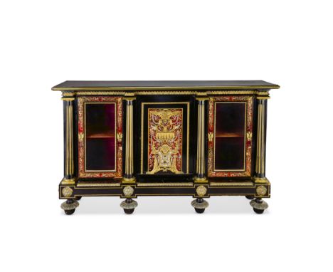 A second quarter 19th century ormolu mounted tortoiseshell, brass and pewter 'Boulle' (or 'Buhl') marquetry side cabinetAppar
