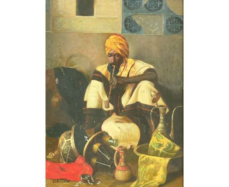 Cortillon, 20th Century, 'Le Fumeur de Pipe', oil on panel, signed, 15.75" x 11.75" (40 x 30cm).