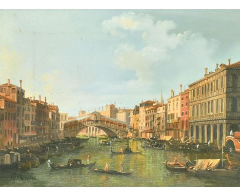 Leffegrini, 20th Century, a Venetian view, oil on panel, signed, 11.75" x 15.75" (30 x 40cm).