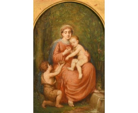 L. Proux, late 19th Century French School, mother and child, oil on mahogany panel, inscribed verso, 8.25" x 6.25" (21 x 16cm