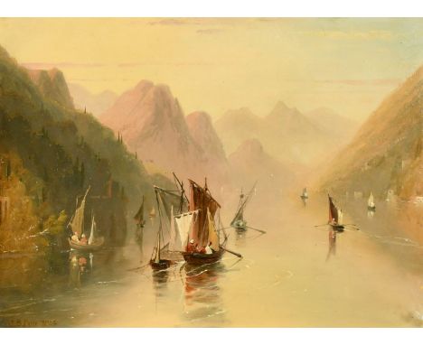 J. B. Pyne (19th Century), 'Italian Lake', oil on panel, signed and inscribed No. 25, 10.5" x 14" (27 x 36cm).