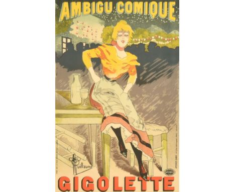 After Guillaume, 'Ambigu Comique', colour lithograph, with Maitres de L'Affiche blindstamp, 11.5" x 7.25", (28.5x18.5cm).