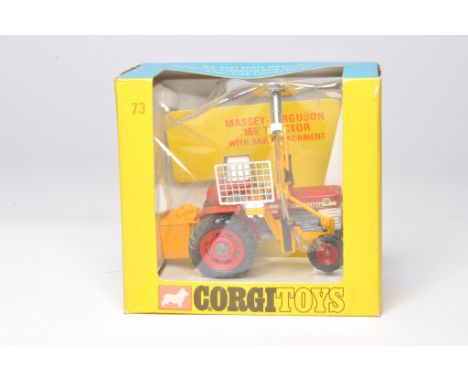 Corgi No. 73 Massey Ferguson 165 Tractor with Saw Attachment. Displays mostly excellent with little sign of wear. In good ori