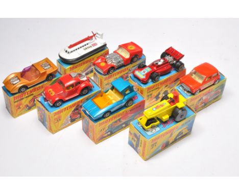 A group of 8 Matchbox Superfast comprising no's 24 Team Matchbox, 21 Rod Roller, 37 Soopa Coopa, 19 Road Dragster plus others