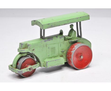 Mactchbox, early Moko large scale Aveling Barford Steam Road Roller. Light green with red wheels. Displays fair to good, as s
