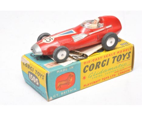 Corgi No. 150S Vanwall Formula One Racing Car. Red, RN25 with smooth hubs. Displays good to very good with a few minor marks.