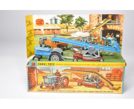 Corgi No. GS47 Ford 5000 Tractor with working conveyor. Displays generally good to very good albeit missing figures and exhau