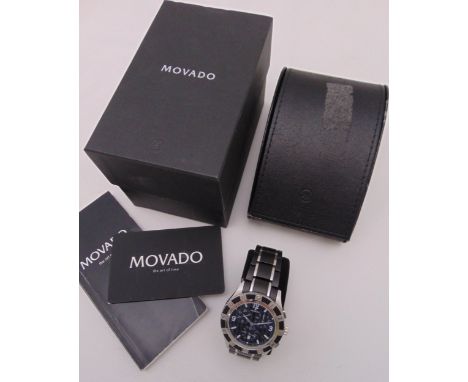 Movado chronograph divers watch in original packaging and documents