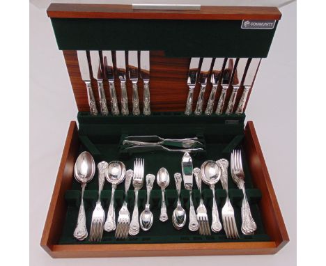 A canteen of Ryalls Kings pattern silver plated flatware for six place settings